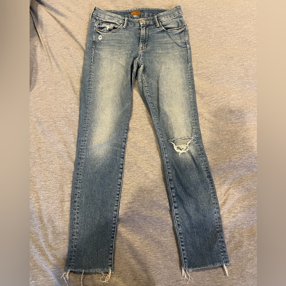 Mother blue ripped jeans